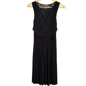 Vince Camuto Black Lace Inset V-Neck Sleeveless Cocktail Dress - Size XS